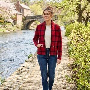 Ralph Lauren Women's Red and Black Bomber Jacket